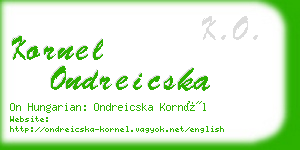 kornel ondreicska business card